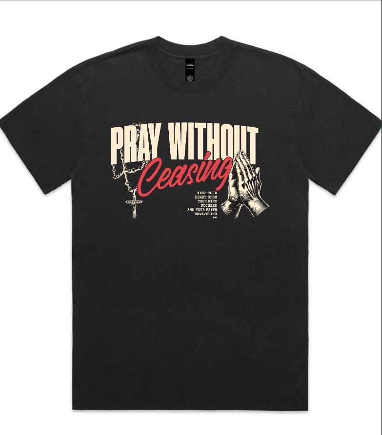 Pray Without Ceasing Oversized Faded Tee